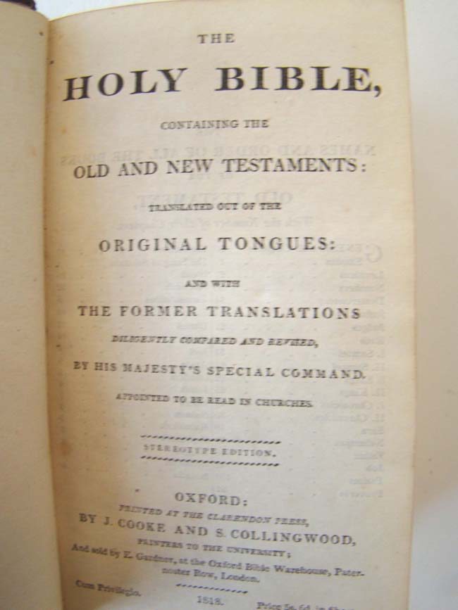 The Holy Bible published in Oxford in 1818. — image 2